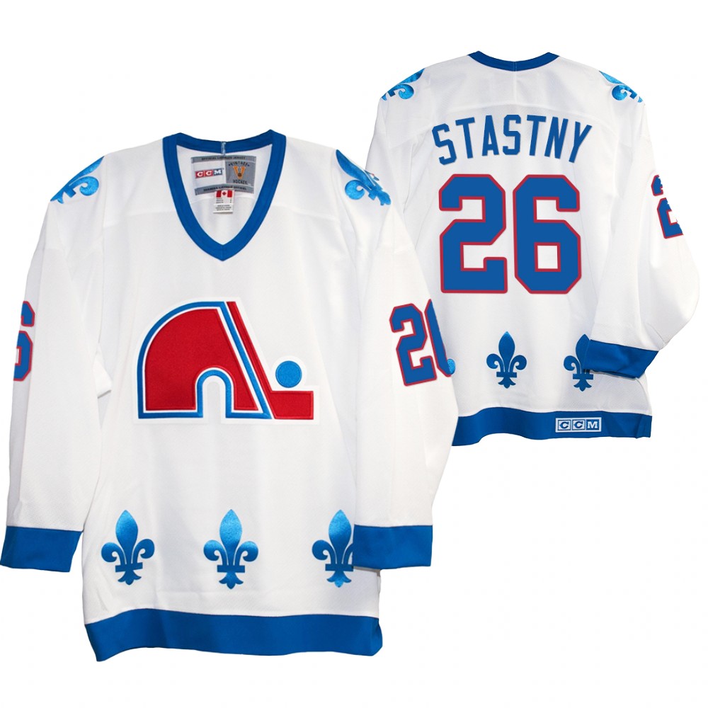 Peter Stastny Quebec Nordiques Heritage Vintage Replica Jersey White