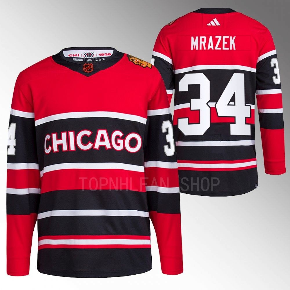 Petr Mrazek 2022 Chicago Blackhawks Red Reverse Retro 2.0 Authentic Primegreen Jersey