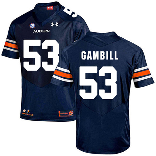 Phelps Gambill Auburn Tigers Men's Jersey - #53 NCAA Navy Blue Stitched Authentic