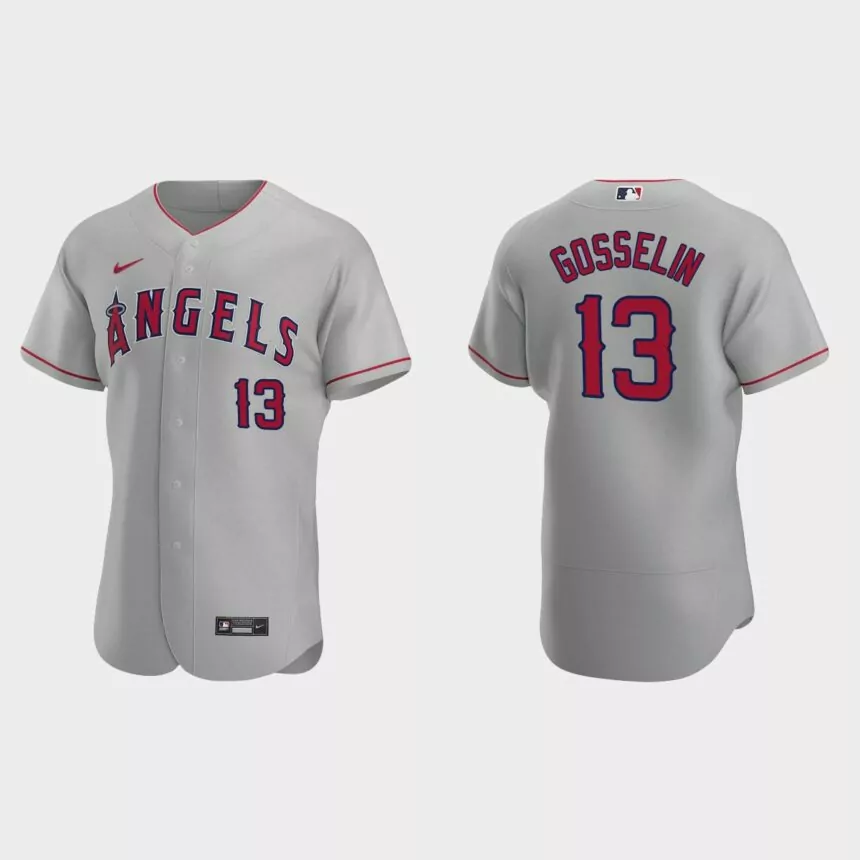 Phil Gosselin Los Angeles Angels Authentic Road Jersey – Gray