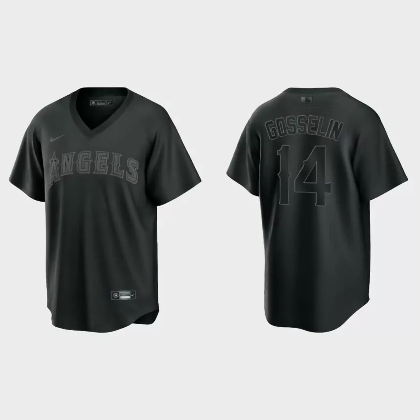 Phil Gosselin Los Angeles Angels Pitch Black Fashion Replica Jersey – Black