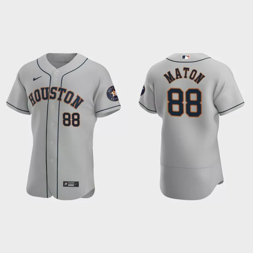 Phil Maton Houston Astros Authentic Road Jersey – Gray