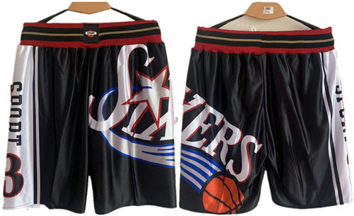 Philadelphia 76ers Black Shorts (Run Small)