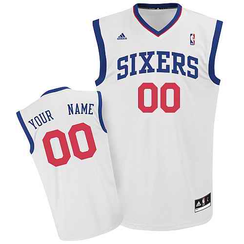 Philadelphia 76ers Custom White Adidas Home Jersey