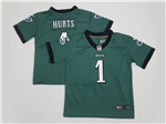 Philadelphia Eagles #1 Jalen Hurts Toddler Green Vapor Limited Jersey