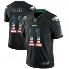 Philadelphia Eagles #11 Carson Wentz Black 2018 USA Flag Fashion Color Rush Limited Jersey