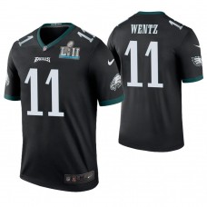 Philadelphia Eagles #11 Carson Wentz Black Super Bowl LII Champions Color Rush Legend Jersey