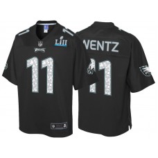 Philadelphia Eagles #11 Carson Wentz Black Super Bowl LII Fashion Jersey