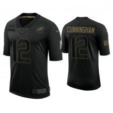 Philadelphia Eagles #12 Randall Cunningham Black 2020 Salute to Service Limited Jersey