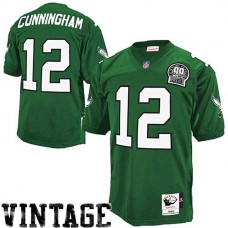 Philadelphia Eagles #12 Randall Cunningham Mitchell & Ness Green Authentic Throwback Jersey