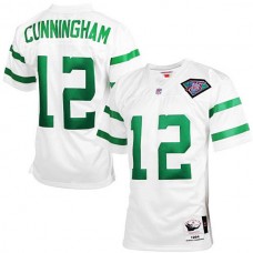 Philadelphia Eagles #12 Randall Cunningham Mitchell & Ness White Authentic Throwback Jersey