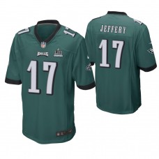 Philadelphia Eagles #17 Alshon Jeffery Midnight Green Super Bowl LII Champions Patch Game Jersey