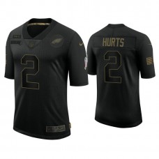 Philadelphia Eagles #2 Jalen Hurts Black 2020 Salute to Service Limited Jersey