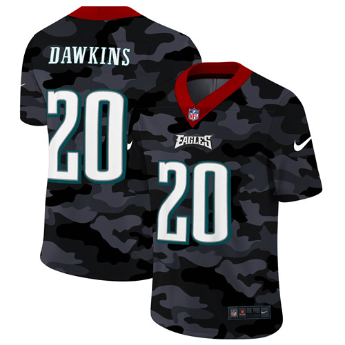 Philadelphia Eagles #20 Brian Dawkins Men's Nike 2020 Black CAMO Vapor Untouchable Limited Stitched NFL Jersey