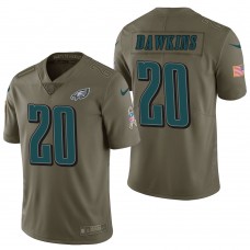 Philadelphia Eagles #20 Brian Dawkins Olive 2017 Salute to Service Limited Jersey