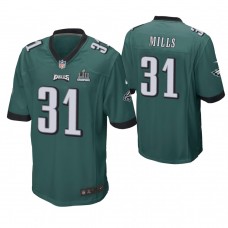 Philadelphia Eagles #31 Jalen Mills Midnight Green Super Bowl LII Champions Patch Game Jersey