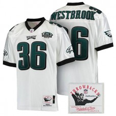 Philadelphia Eagles #36 Brian Westbrook White Authentic Throwback Jersey
