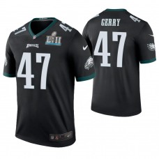 Philadelphia Eagles #47 Nathan Gerry Black Super Bowl LII Champions Color Rush Legend Jersey