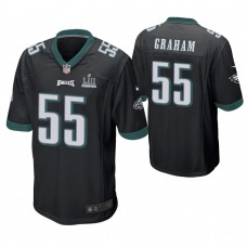 Philadelphia Eagles #55 Brandon Graham Black Super Bowl LII Champions Patch Game Jersey