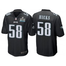 Philadelphia Eagles #58 Jordan Hicks Black Super Bowl LII Bound Game Jersey