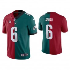 Philadelphia Eagles #6 DeVonta Smith Crimson Green 2021 NFL Draft Split Jersey