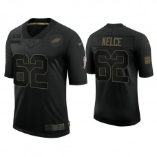 Philadelphia Eagles #62 Jason Kelce Black 2020 Salute to Service Limited Jersey