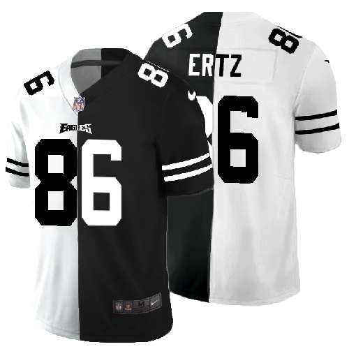 Philadelphia Eagles #86 Zach Ertz Men's Black V White Peace Split Nike Vapor Untouchable Limited NFL Jersey