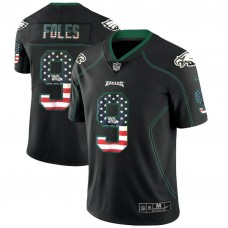Philadelphia Eagles #9 Nick Foles Black 2018 USA Flag Fashion Color Rush Limited Jersey
