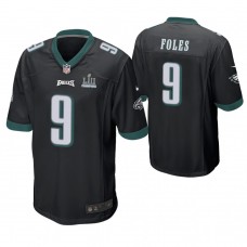 Philadelphia Eagles #9 Nick Foles Black Super Bowl LII Champions Patch Game Jersey