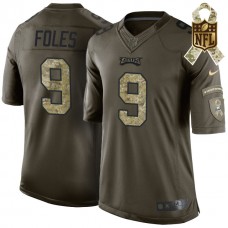 Philadelphia Eagles #9 Nick Foles Green Camo Salute To Service Limited Jersey