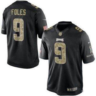 Philadelphia Eagles #9 Nick Foles Nike Black Salute To Service Jersey
