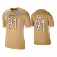 Philadelphia Eagles #91 Fletcher Cox Gold 2021 NFC Pro Bowl Game Jersey
