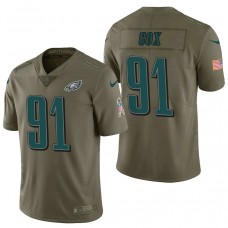Philadelphia Eagles #91 Fletcher Cox Olive 2017 Salute to Service Limited Jersey