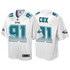 Philadelphia Eagles #91 Fletcher Cox White Fade Fashion Jersey