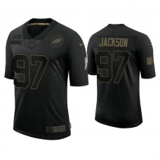Philadelphia Eagles #97 Malik Jackson Black 2020 Salute to Service Limited Jersey