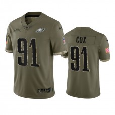 Philadelphia Eagles Fletcher Cox Nike Olive 2022 Salute To Service Limited Jersey