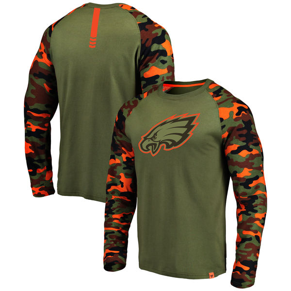 Philadelphia Eagles Heathered Gray Camo NFL Pro Line By Fanatics Branded Long Sleeve T-Shirt