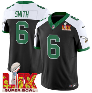 Philadelphia Eagles Kelly Green Super Bowl LIX Patch Vapor Limited Football Jersey - All Stitched Black Alternate DeVonta Smith