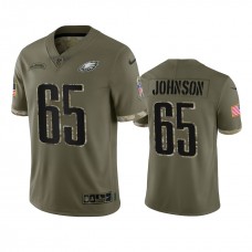 Philadelphia Eagles Lane Johnson Nike Olive 2022 Salute To Service Limited Jersey