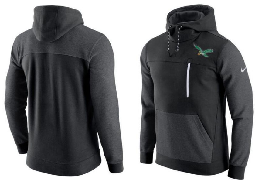 Philadelphia Eagles Nike AV15 Fleece Pullover Hoodie Black Charcoal