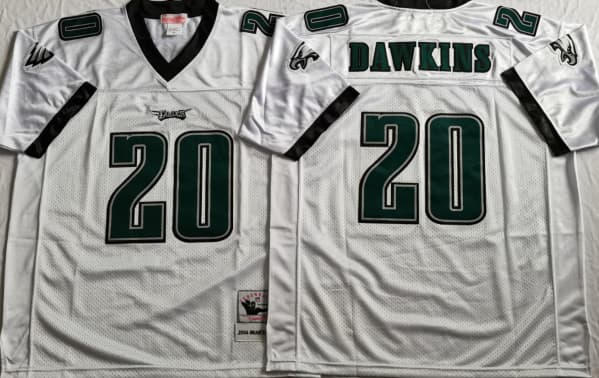 Philadelphia Eagles White #20  DAWKINS