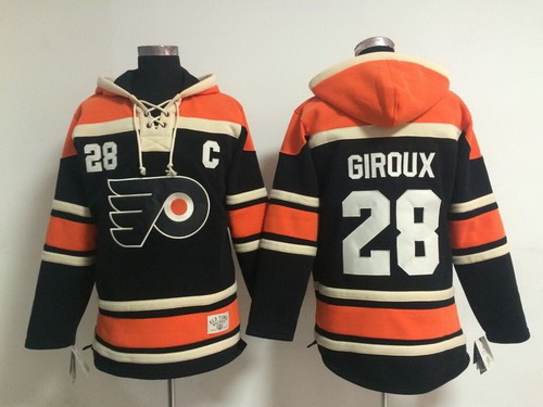 Philadelphia Flyers #28 Claude Giroux Black Old Time Hockey hoodie Stitched