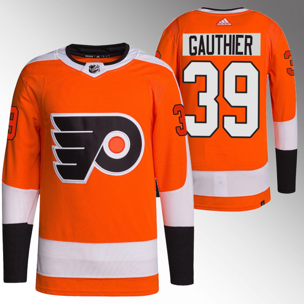 Philadelphia Flyers Cutter Gauthier Orange Primegreen Authentic Home Jersey