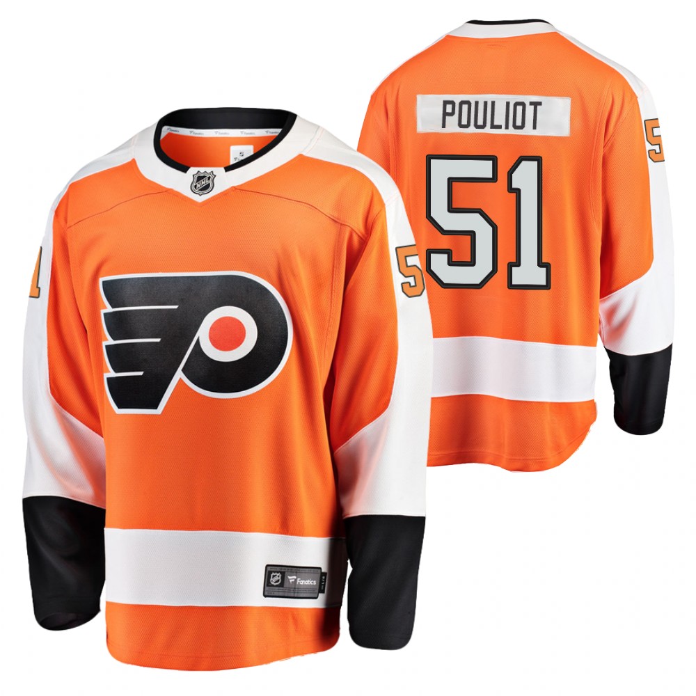 Philadelphia Flyers Derrick Pouliot Orange Home Breakaway Player 2020-21 Jersey