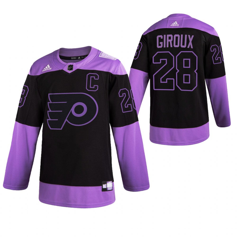 Philadelphia Flyers HockeyFightsCancer Claude Giroux Purple Jersey Authentic