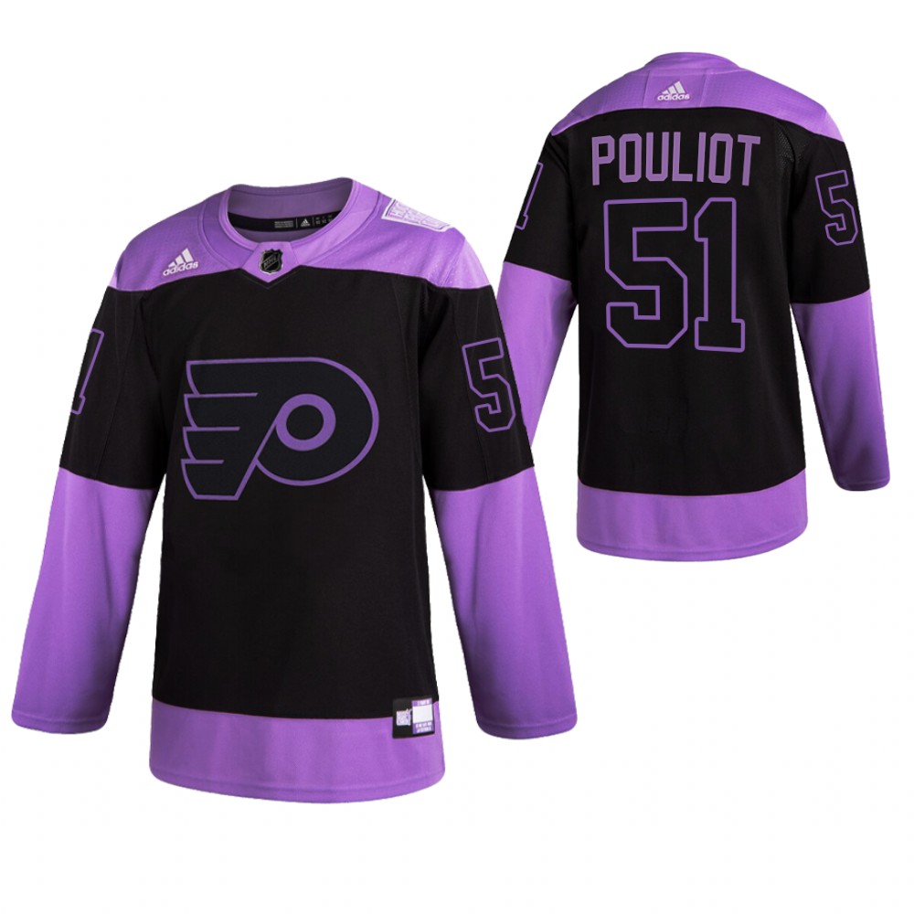 Philadelphia Flyers HockeyFightsCancer Derrick Pouliot Purple Jersey Authentic