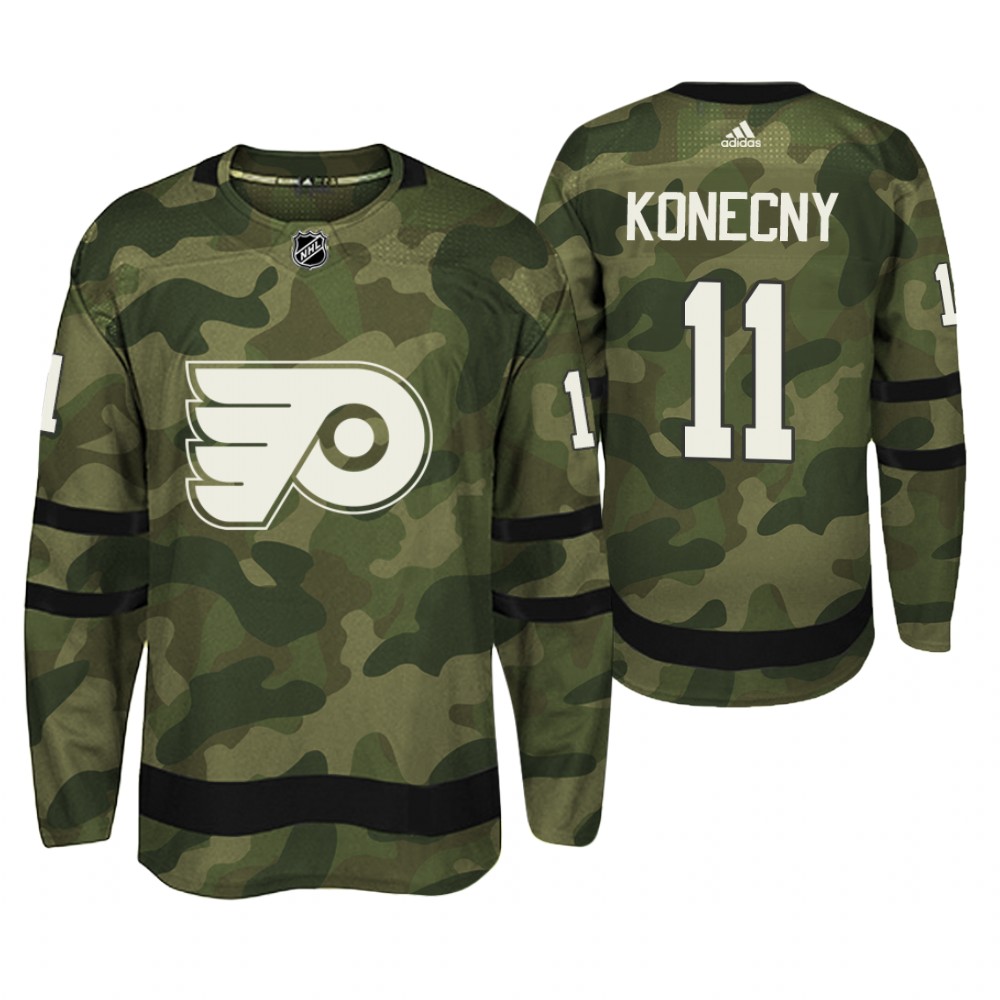 Philadelphia Flyers Travis Konecny Camo Armed Special Forces Player Jersey