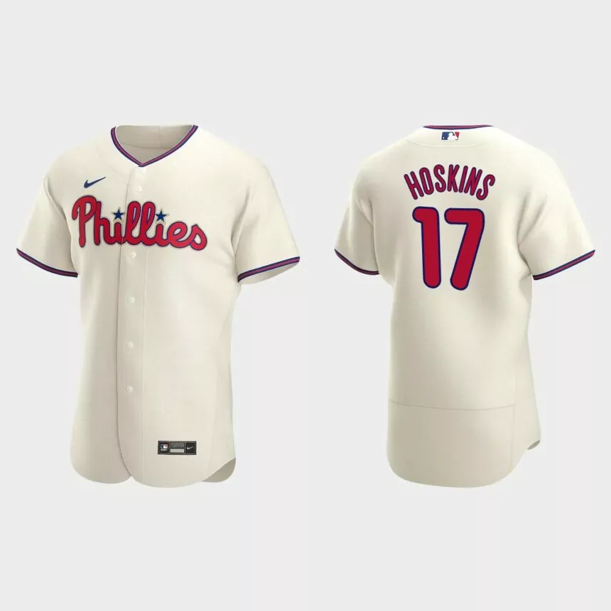 Philadelphia Phillies #17 Rhys Hoskins Cream Authentic 2020 Alternate Jersey