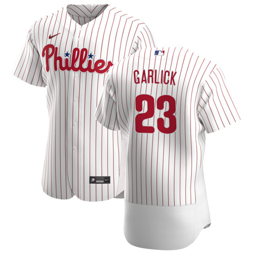Philadelphia Phillies #23 Kyle Garlick Men's Nike White Home 2020 Authentic Player MLB Jersey