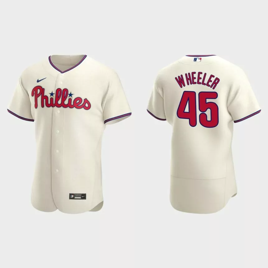 Philadelphia Phillies #45 Zack Wheeler Cream Authentic 2020 Alternate Jersey
